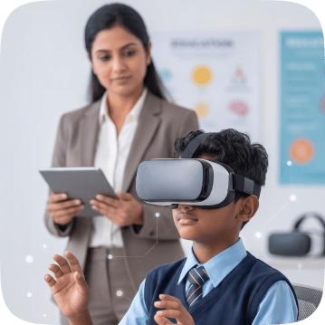 Patients using VR therapy