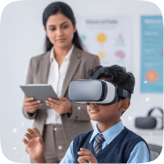 Patients using VR therapy